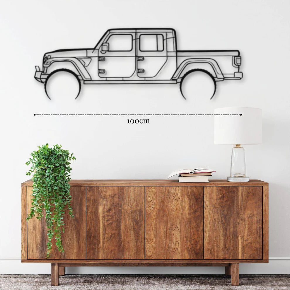 ديكور جداري معدني بزينة سيارة جيب غلادياتور