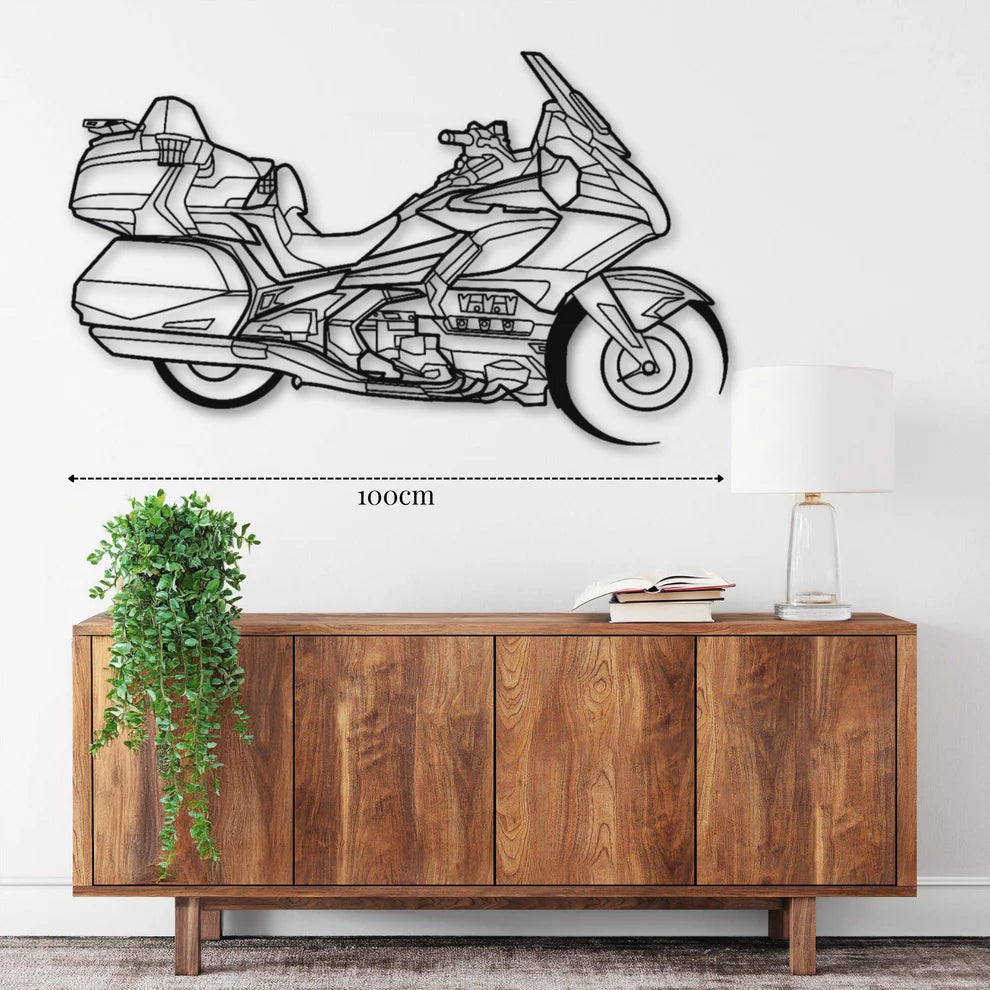 ديكور جداري معدني بزينة لدراجة نارية هوندا جولد وينج