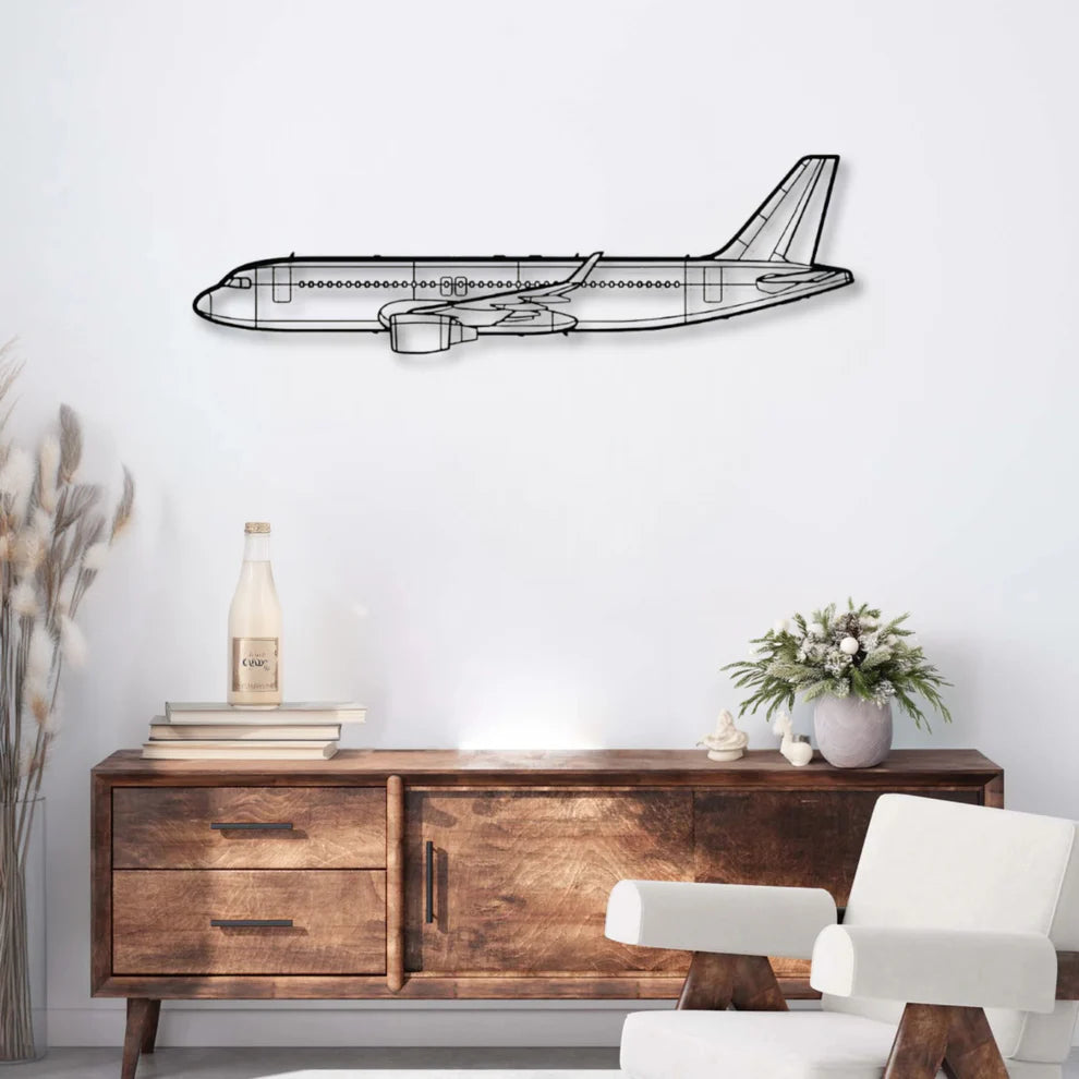 ديكور جداري معدني بزينة طائرة إيرباص A320