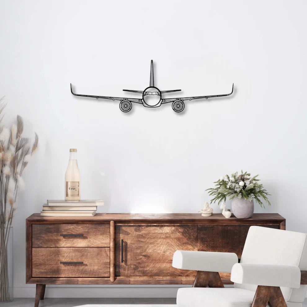 ديكور جداري معدني بزينة طائرة إيرباص A321