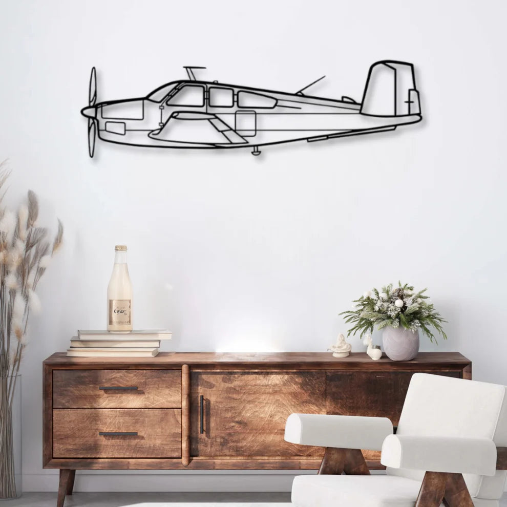 ديكور جداري معدني بزينة طائرة بيتش كرافت V35 بونانزا