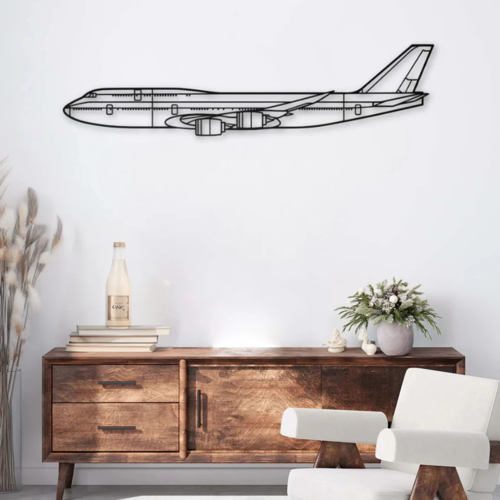 ديكور جداري معدني بزينة طائرة بوينج 747-8 الرائعة