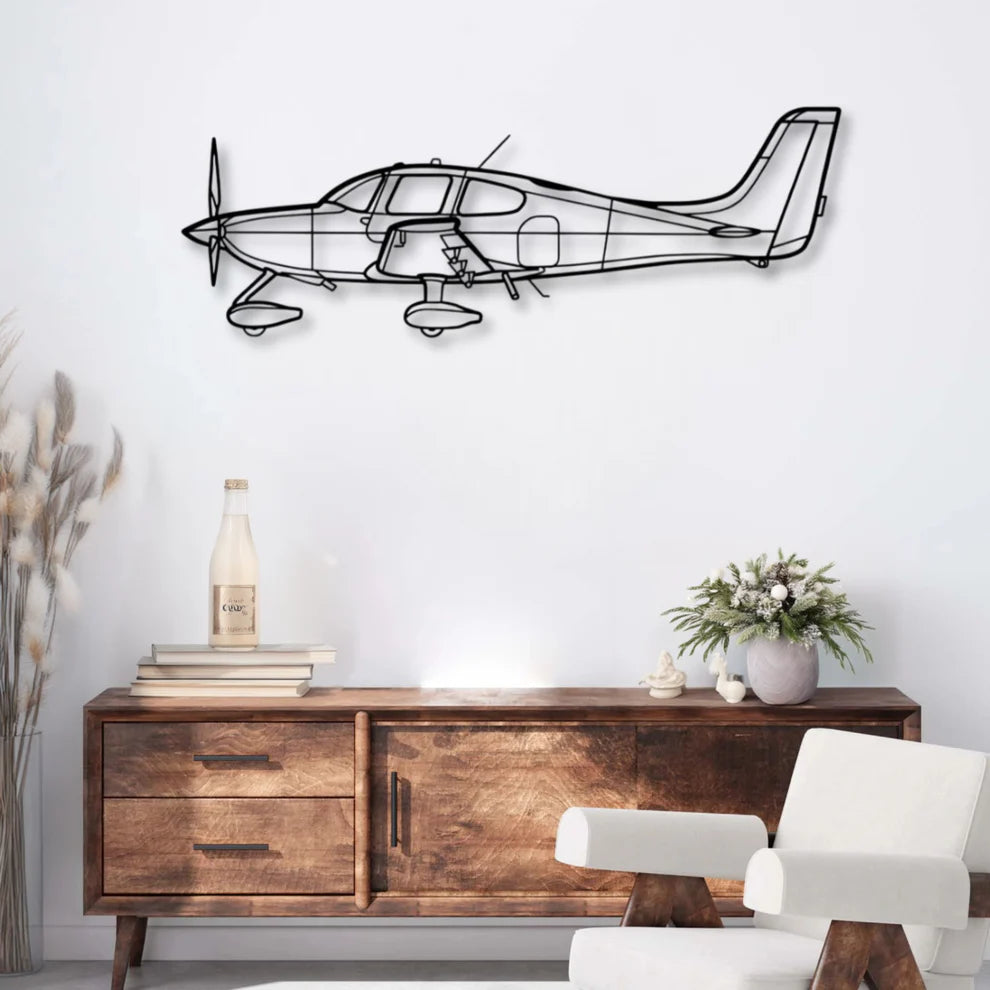 ديكور جداري معدني بزينة طائرة: سيروس SR22