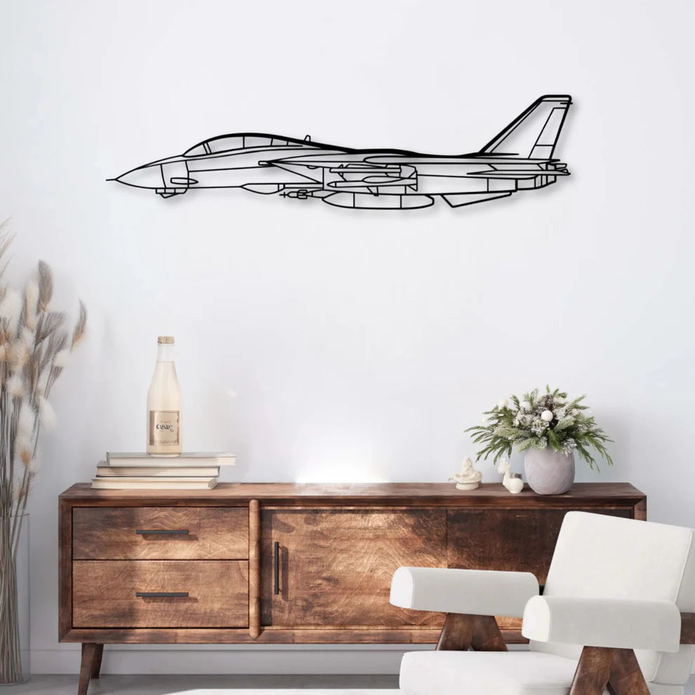ديكور جداري معدني بزينة طيارة غرومان F-14 تومكات