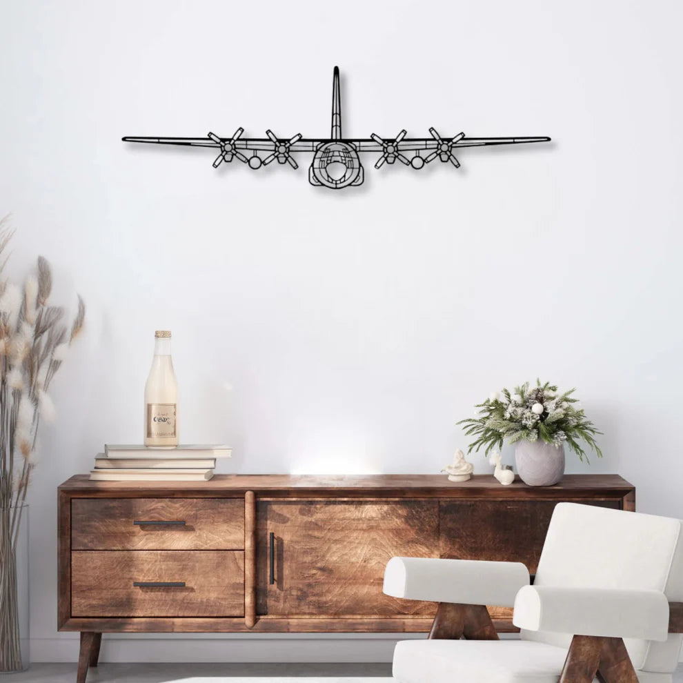 ديكور جداري معدني بزينة طيارة - لوكهيد C-130Hهيركوليس (من الأمام)