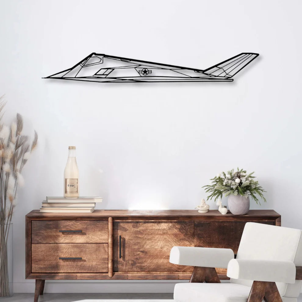 ديكور جداري معدني بزينة طيارة - لوكهيد F-117 نايتهوك