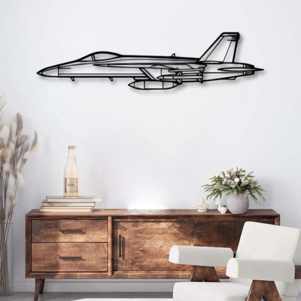 ديكور جداري معدني بزينة طيارة - ماكدونيل دوغلاس F/A-18 هورنت