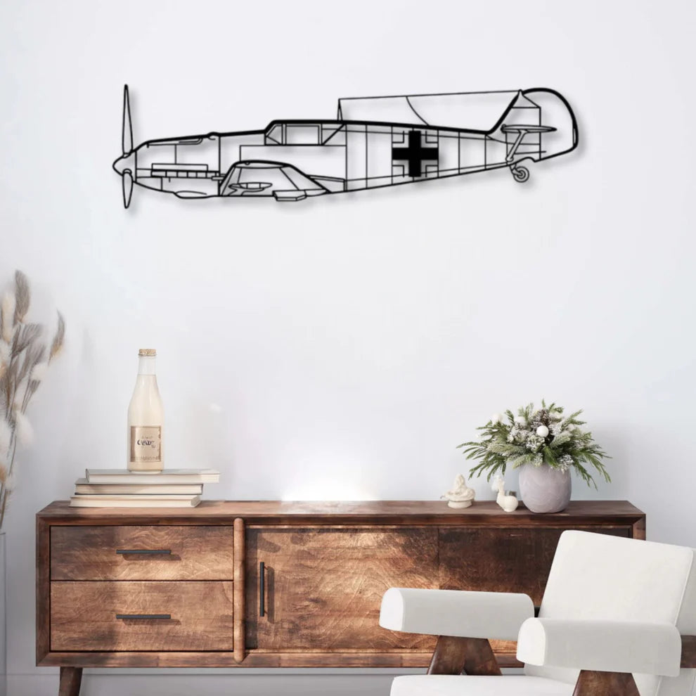 Bf 109 ديكور جداري معدني بزينة طيارة - ميسرشميت