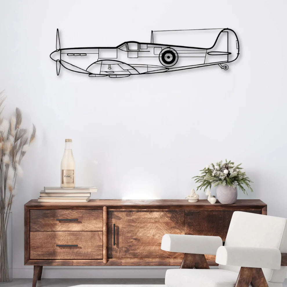 Mk II ديكور جداري معدني بزينة طيارة - سوبرمارين سبيتفاير