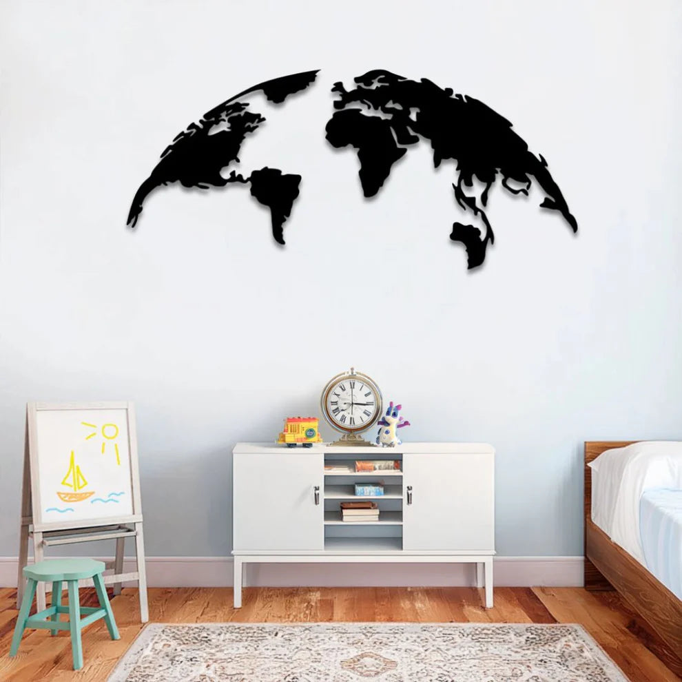 ديكور جداري معدني - بزينة خريطة العالم الرائعة