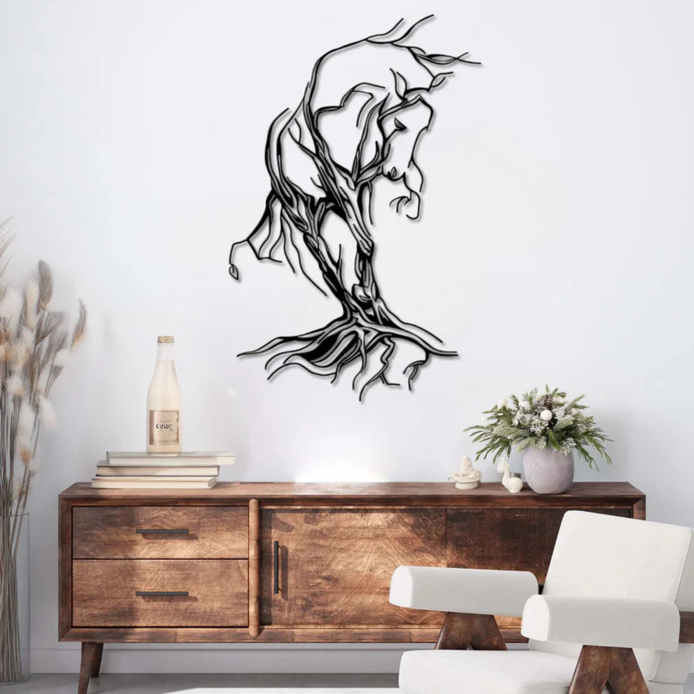 ديكور جداري معدني - بزينة الحصان مصنوع من الجدران