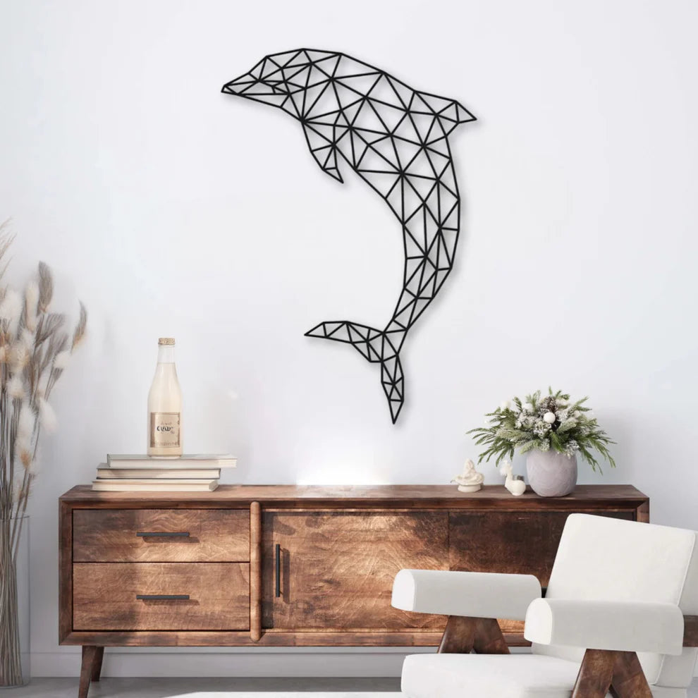 ديكور جداري معدني - بزينة على شكل دولفين