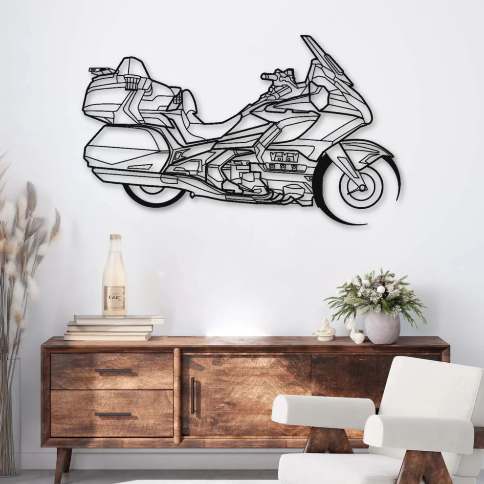 ديكور جداري معدني بزينة لدراجة نارية هوندا جولد وينج