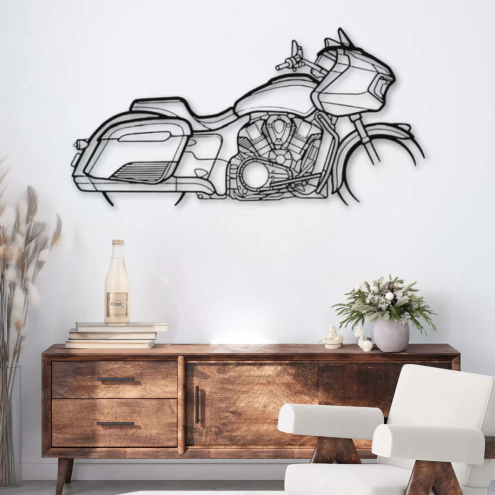 ديكور جداري معدني بزينة دراجة نارية إنديان دارك هورس