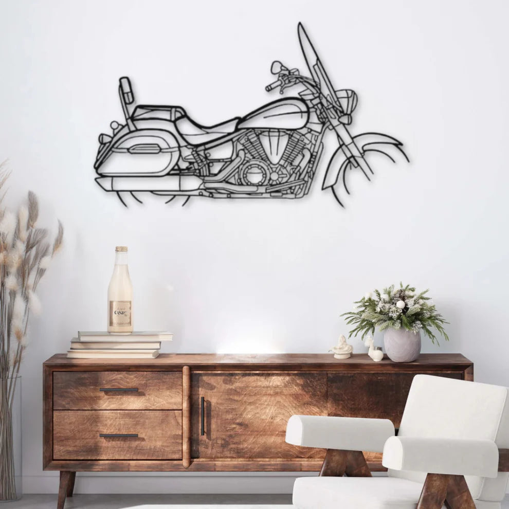 ديكور جداري معدني بزينة لدراجة نارية ياماها V-Star 1300 تورر