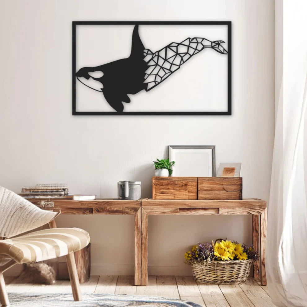 ديكور جداري معدني - بزينة حوت أوركا