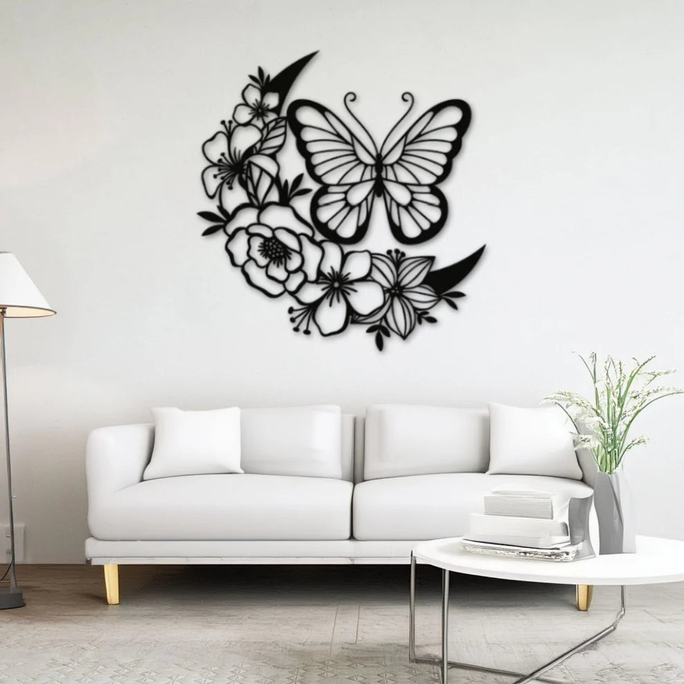 ديكور جداري معدني - بزينة الفراشة الجميلة