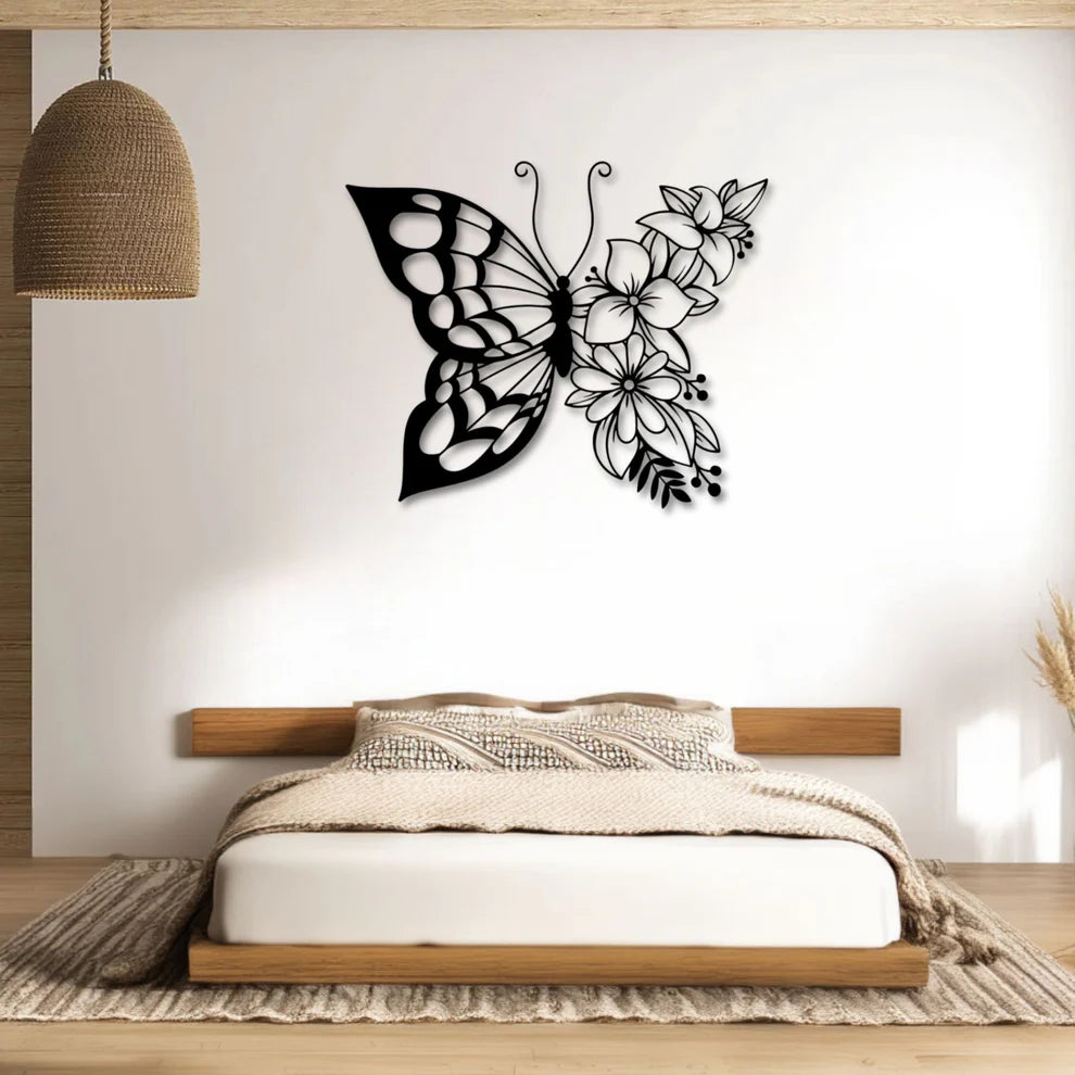ديكور جداري معدني - بزينة الفراشة الجميلة