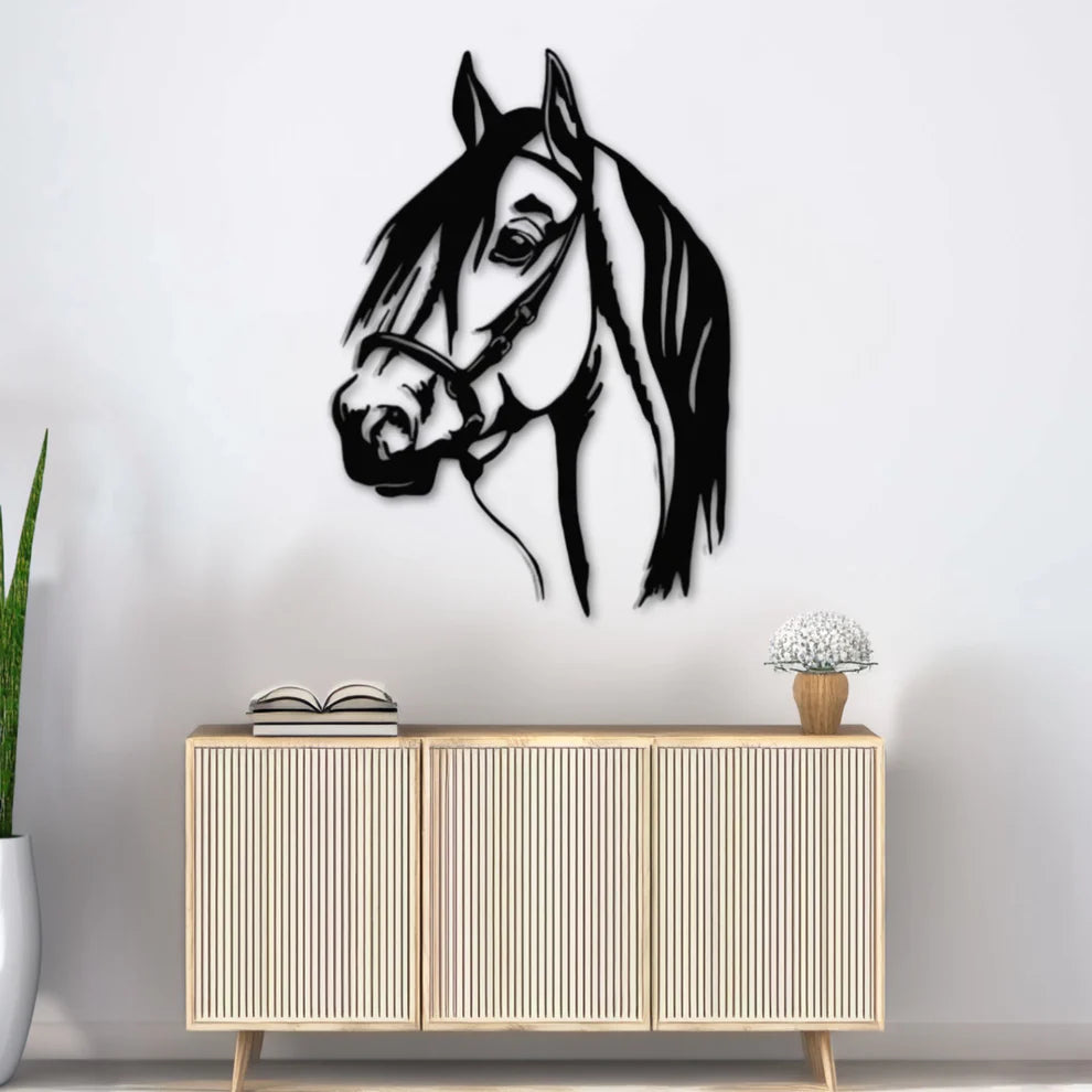 ديكور جداري معدني - بزينة رأس الحصان