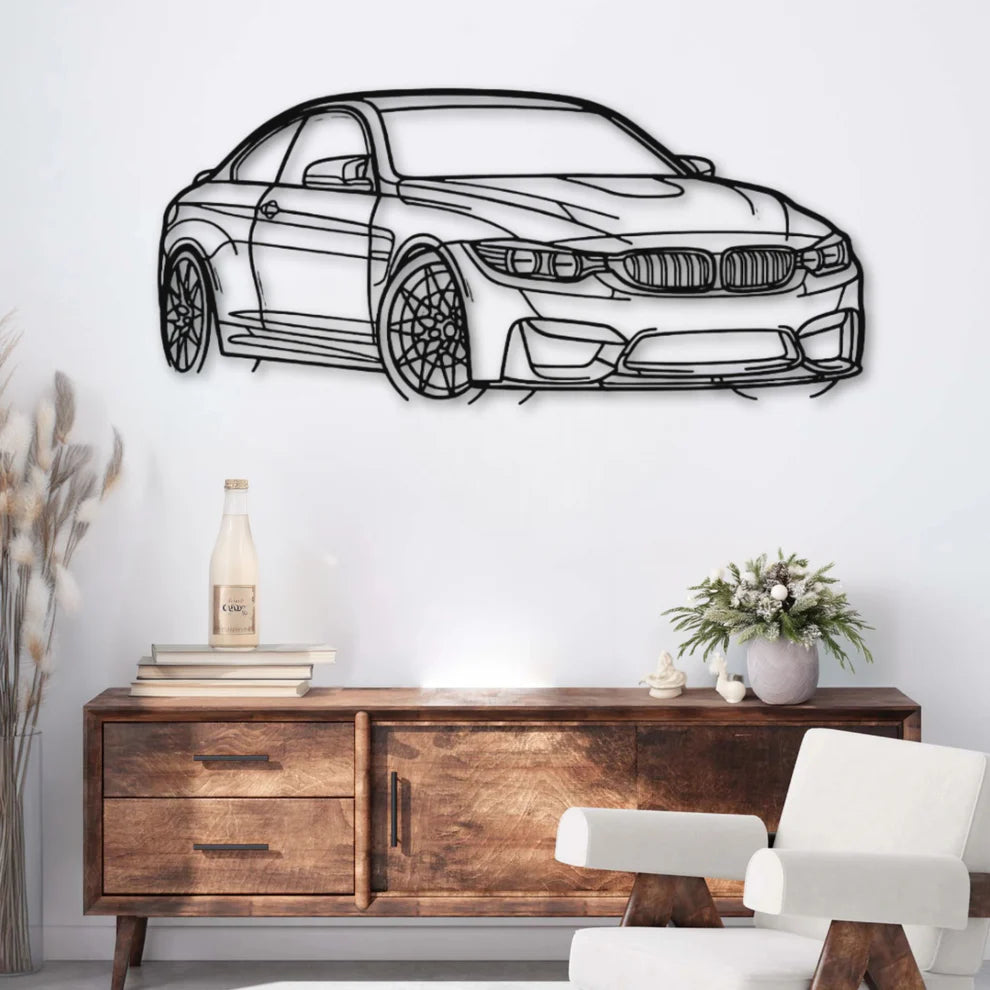 ديكور جداري معدني بزينة سيارة رائعة وأنيقة