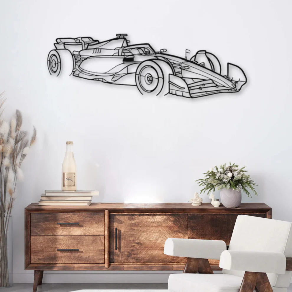 ديكور جداري معدني بزينة سيارة فيراري SF-24 منظر جانبي