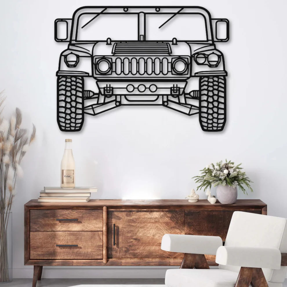 Hديكور جداري معدني بزينة سيارة – هامر 1