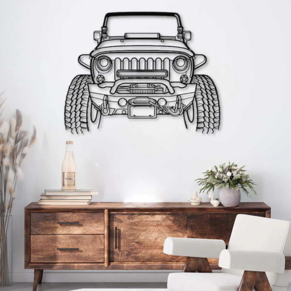 ديكور جداري معدني بزينة سيارة جيب رانجلر أوف رود