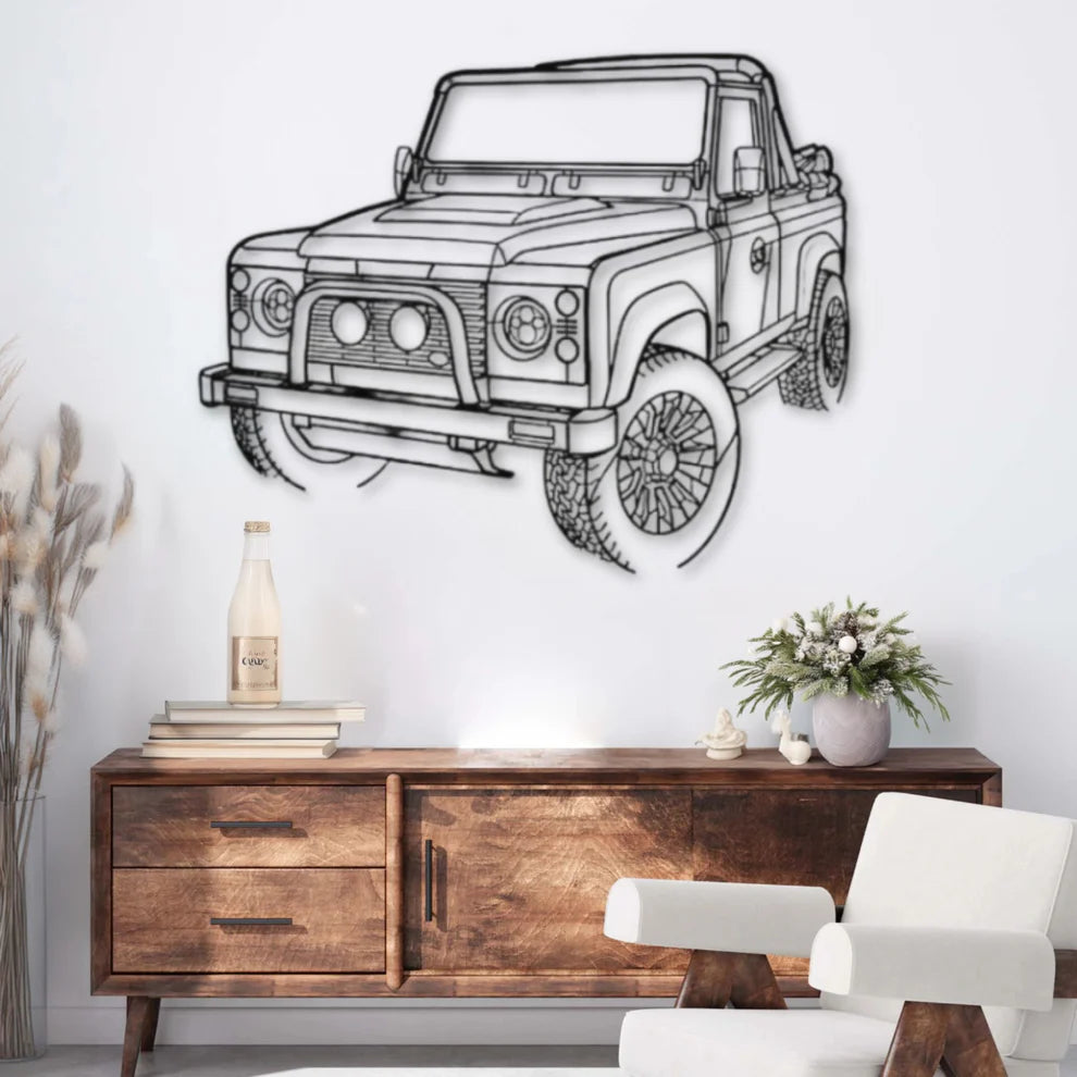 ديكور جداري معدني بزينة سيارة الصحراء 4X4 الجميلة