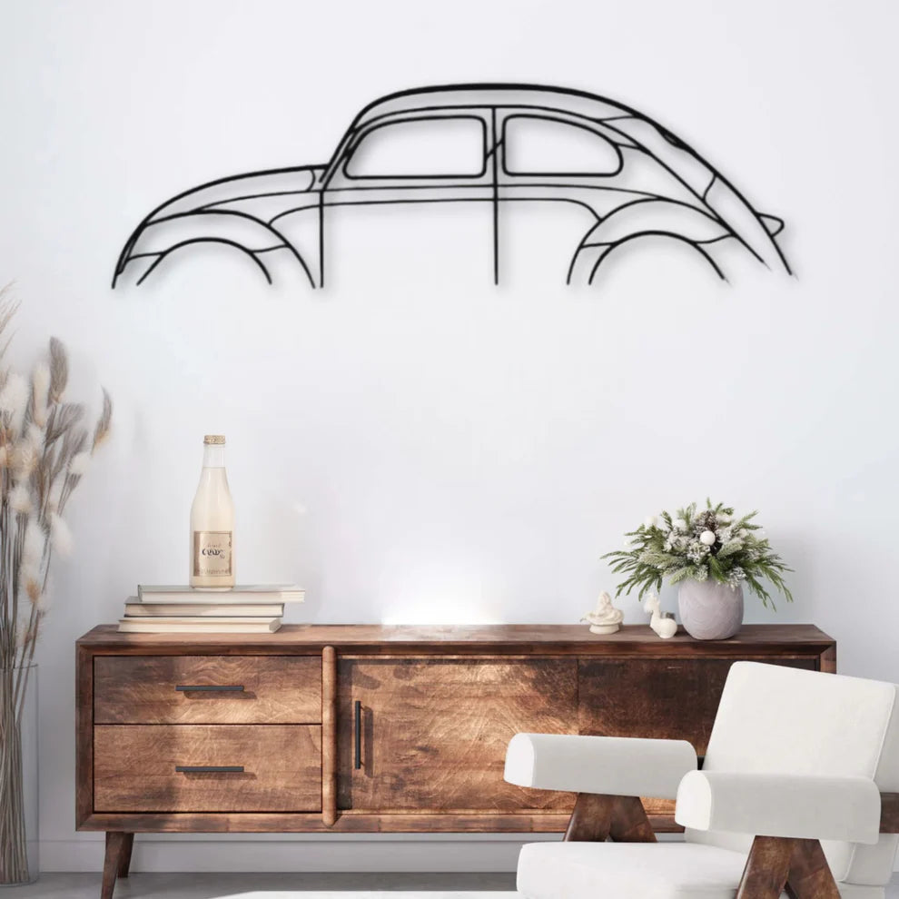 ديكور جداري معدني بزينة تصميم سيارة فولكس فاغن بيتل