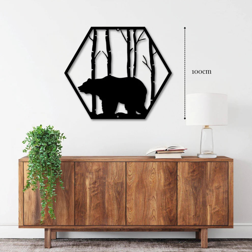 ديكور جداري معدني - بزينة دب سداسي الشكل
