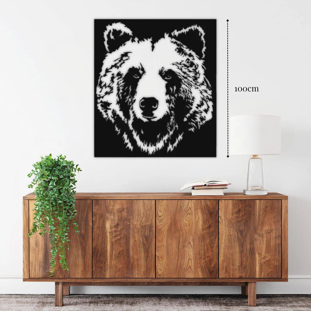 ديكور جداري معدني  بزينة على شكل رأسين من الدئبين الجميلتان