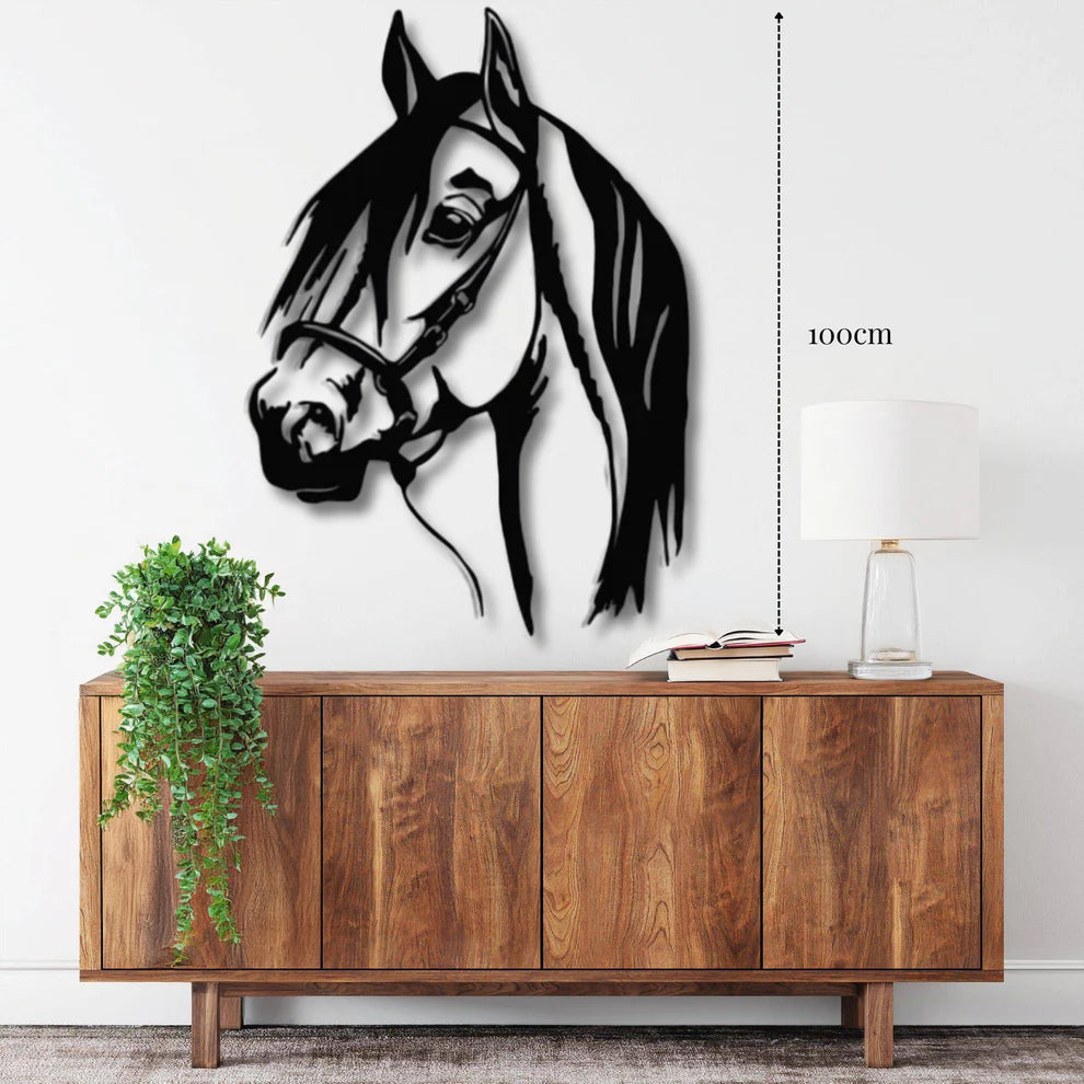 ديكور جداري معدني - بزينة رأس الحصان