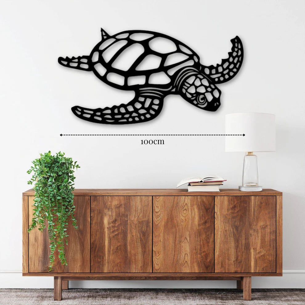 ديكور جداري معدني - بزينة سلحفاة البحر