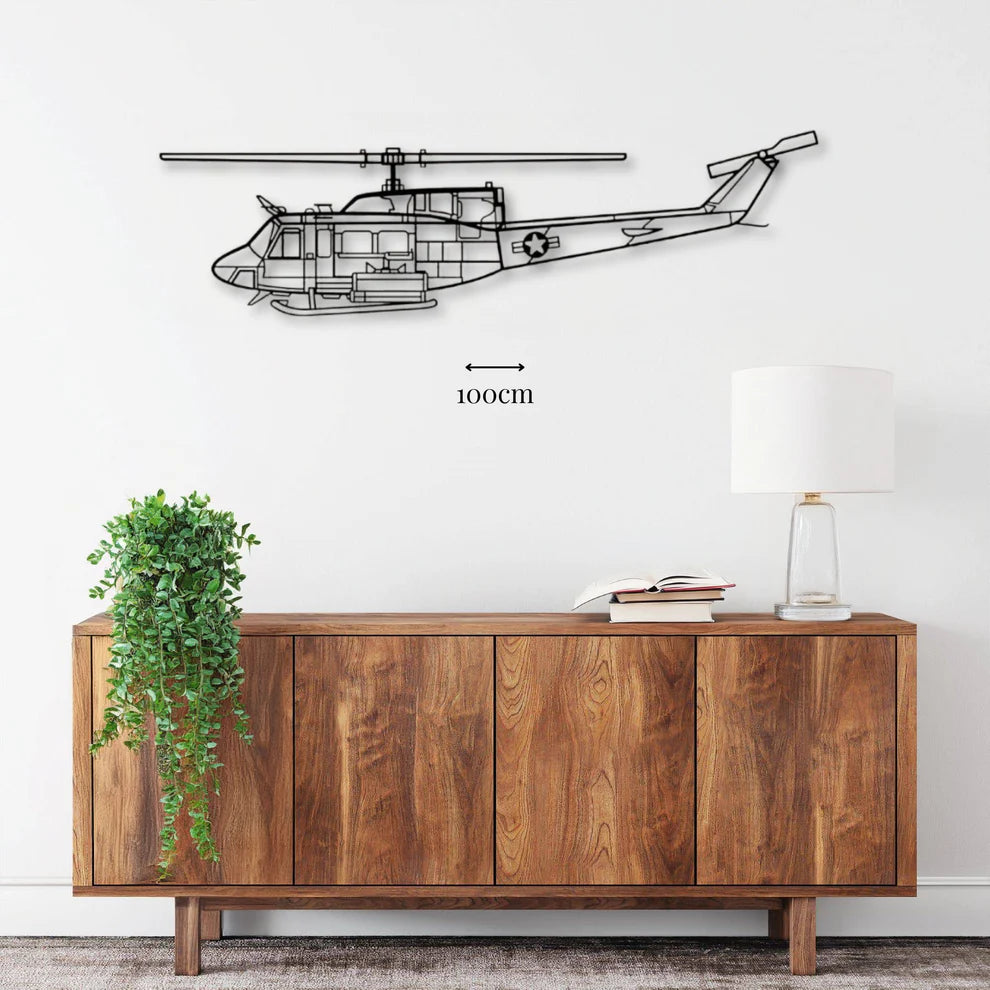 ديكور جداري معدني بزينة طائرة الهليكوبتر بيل UH-1N هوي