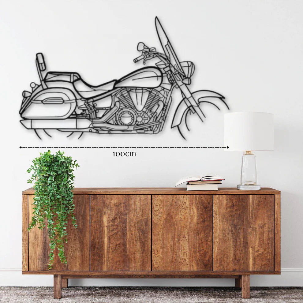 ديكور جداري معدني بزينة لدراجة نارية ياماها V-Star 1300 تورر