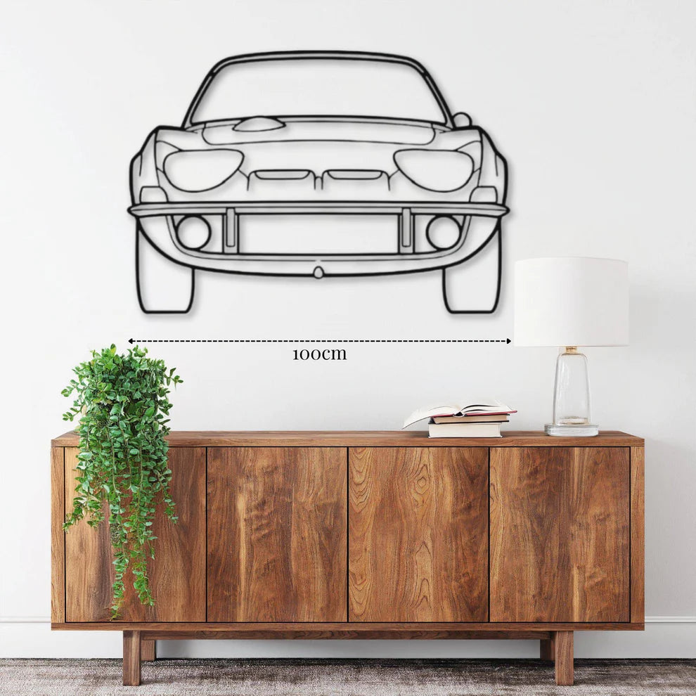 ديكور جداري معدني بزينة تصميم سيارة أوبل GT 1970 – منظر أمامي