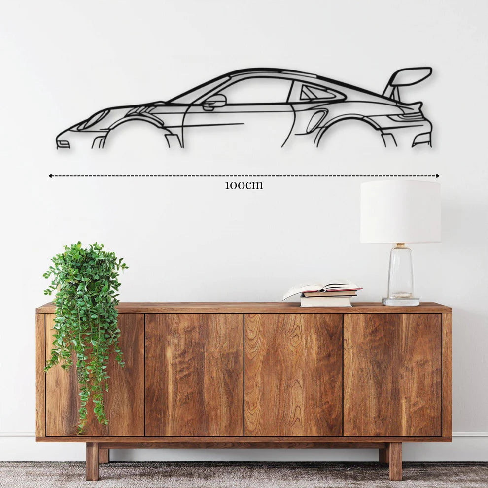 ديكور جداري معدني بزينة سيارة رياضية جميلة