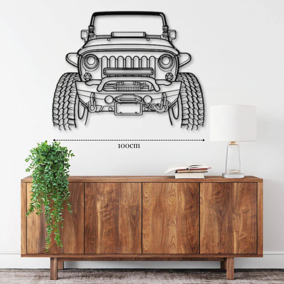 ديكور جداري معدني بزينة سيارة جيب رانجلر أوف رود