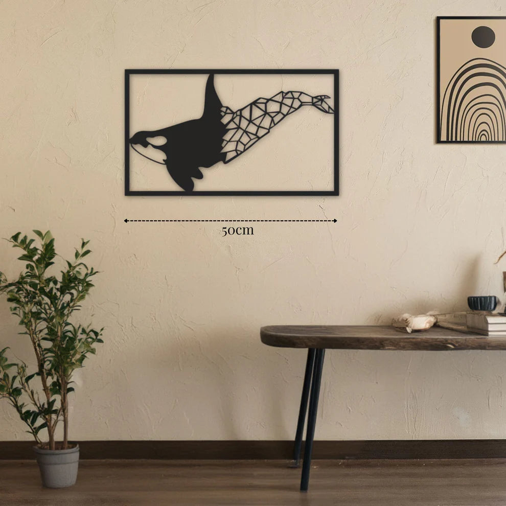 ديكور جداري معدني - بزينة حوت أوركا