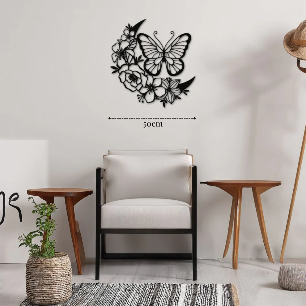ديكور جداري معدني - بزينة الفراشة الجميلة