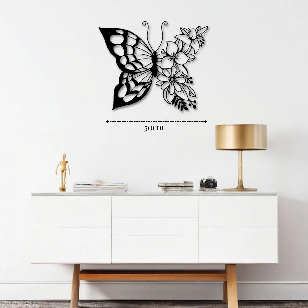 ديكور جداري معدني - بزينة الفراشة الجميلة