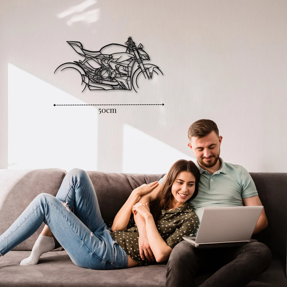 ديكور جداري معدني بزينة دراجة نارية دوكاتي ستريت فايتر V2 موديل 2023