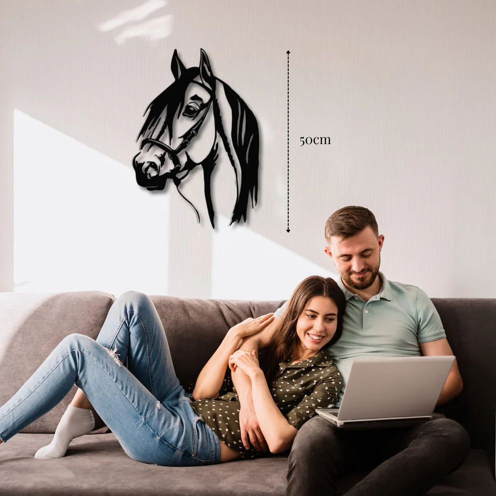 ديكور جداري معدني - بزينة رأس الحصان