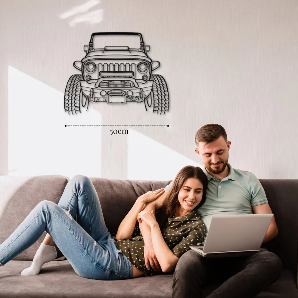 ديكور جداري معدني بزينة سيارة جيب رانجلر أوف رود