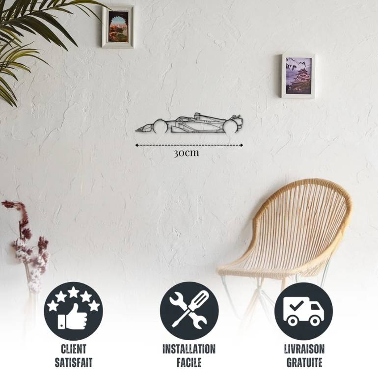 ديكور جداري معدني بزينة سيارة فيراري SF-24 (تفاصيل دقيقة)