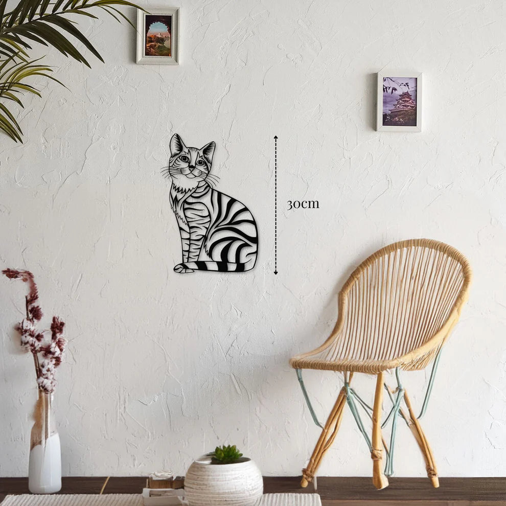 ديكور جداري معدني - بزينة سرب قط جالس