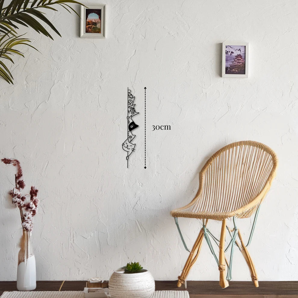 ديكور جداري معدني - بزينة مجموعة قطط فضوليون