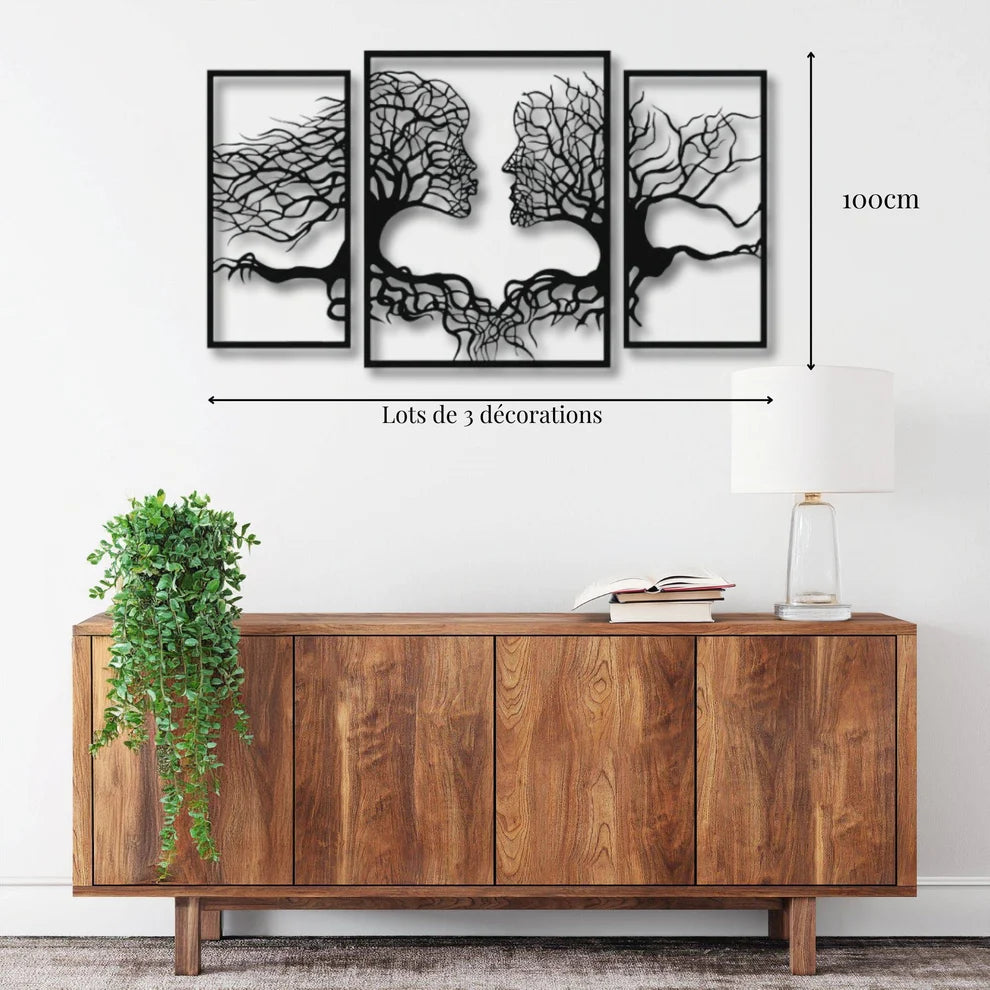 ديكور جداري معدني  بزينة الشجرة على شكل الإنسان صورة رائعة وجميلة