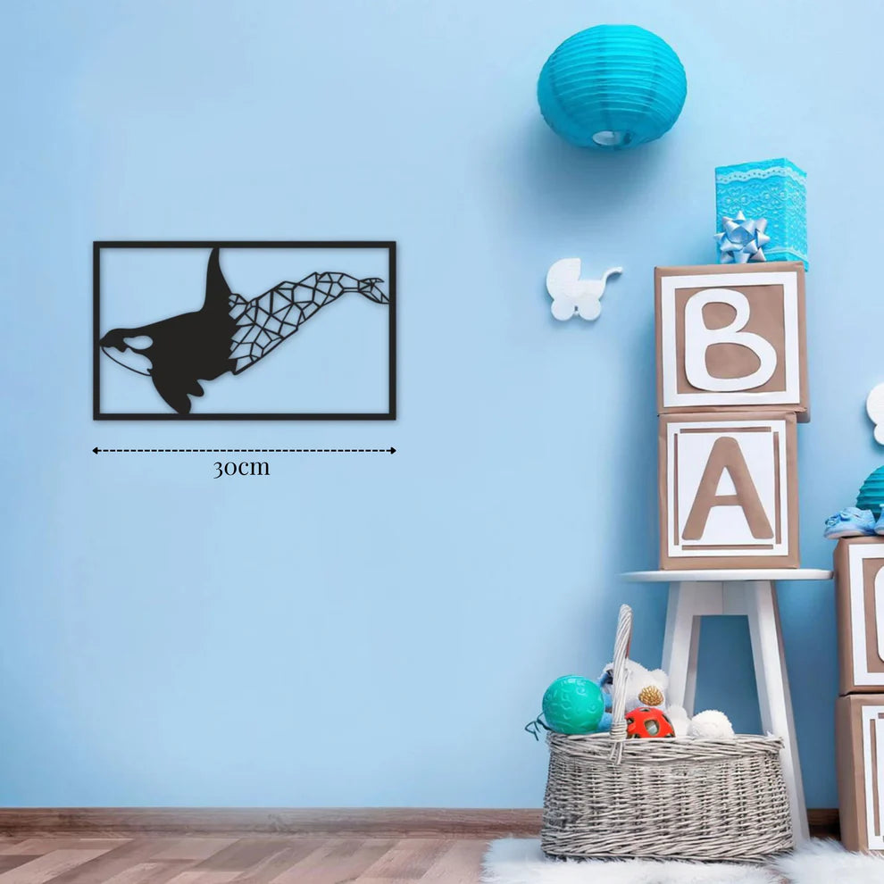 ديكور جداري معدني - بزينة حوت أوركا