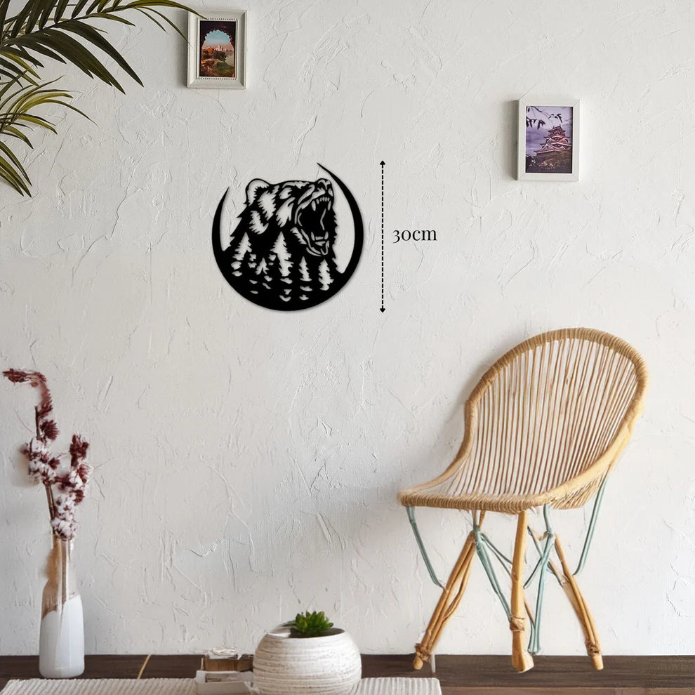 ديكور جداري معدني - بزينة على شكل دب يزأر الرائع